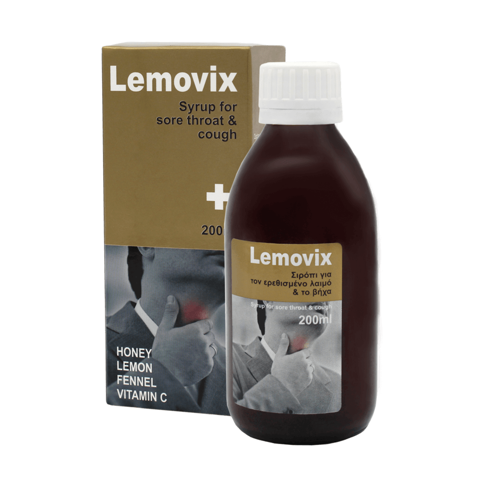 Σιρόπι Για Τον Ερεθισμένο Λαιμό Και Το Βήχα, Με Βιταμίνη C Lemovix